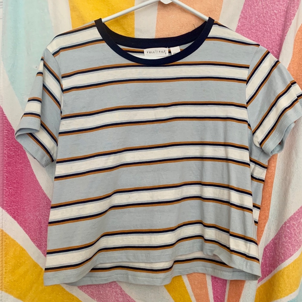 Striped cropped tee
